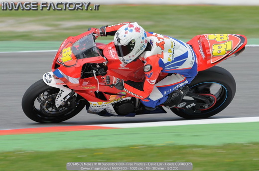 2009-05-09 Monza 3110 Superstock 600 - Free Practice - David Latr - Honda CBR600RR